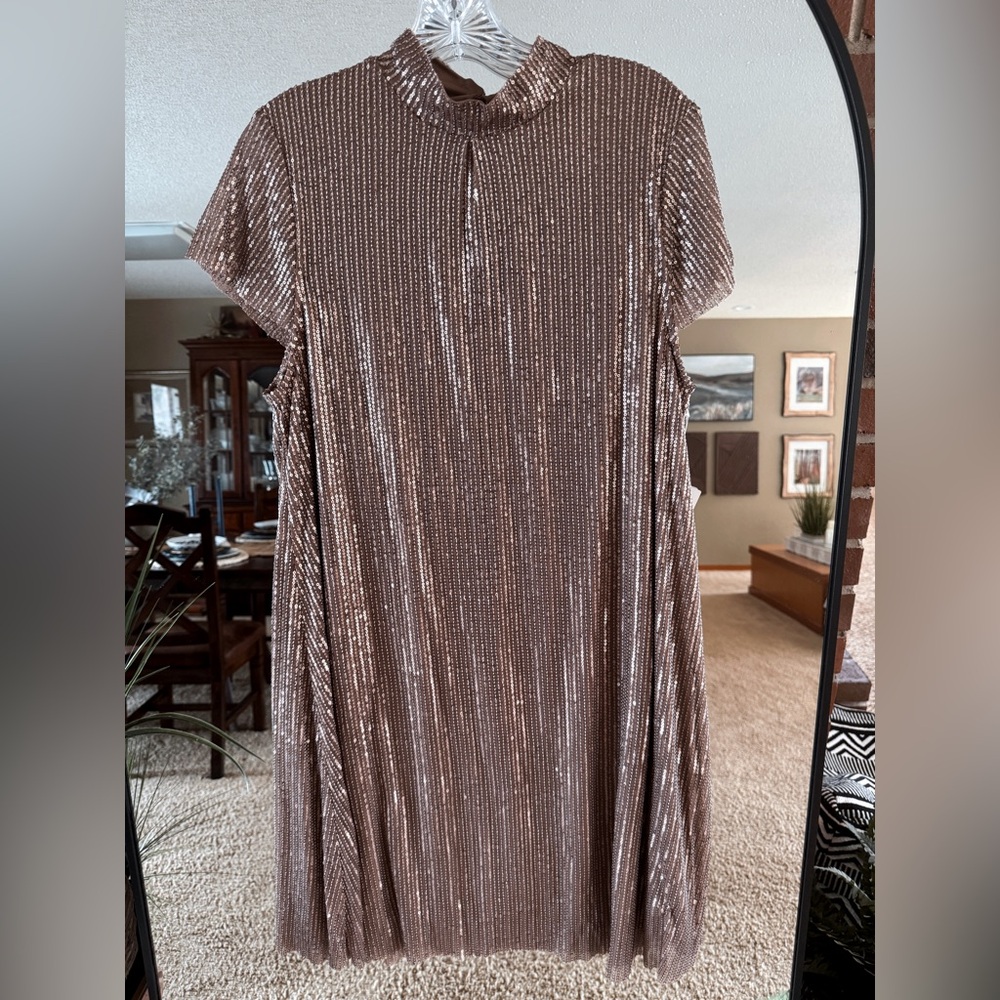 Shimmering Brown/Taupe Metallic Dress
